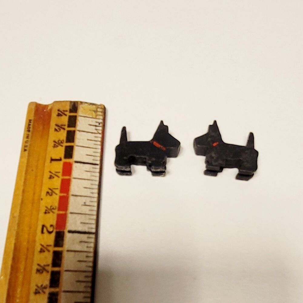 VINTAGE Scottie Dog LOT 10 Piece - Scottish Terrier - Celluloid Wood Syroco - Picture 7 of 15